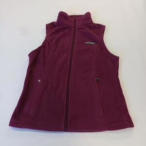 Columbia Sportswear WL1023 Women's Red Full Zip Fleece Benton Springs Vest Sz M